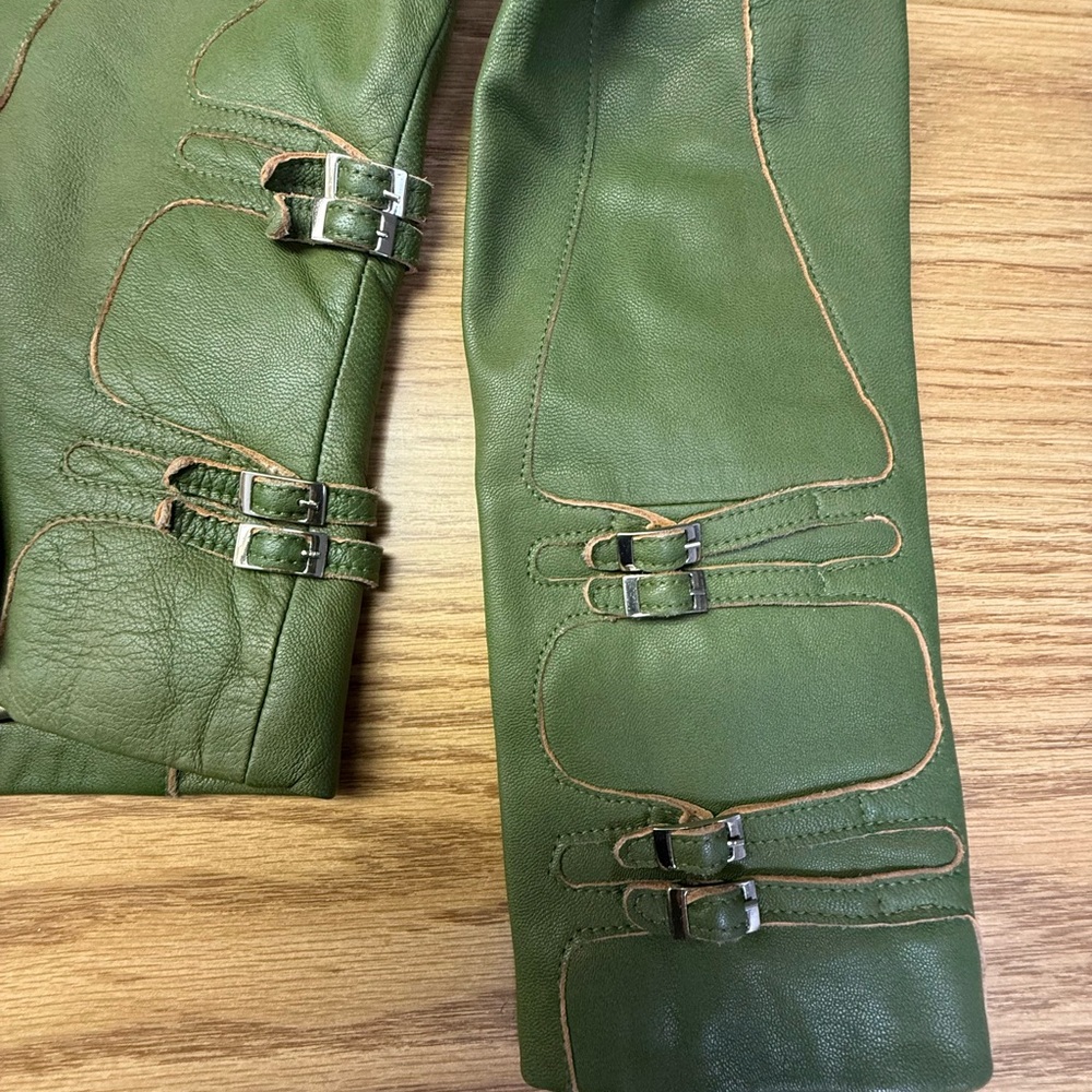 Cache Olive Green Leather Jacket - image 4